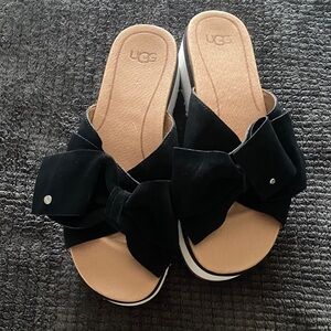 UGG Black Bow Slide Mules